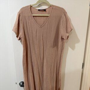 Jenni Kayne Cypress Caftan Dress - Pink/Blush Gauze Cotton size M